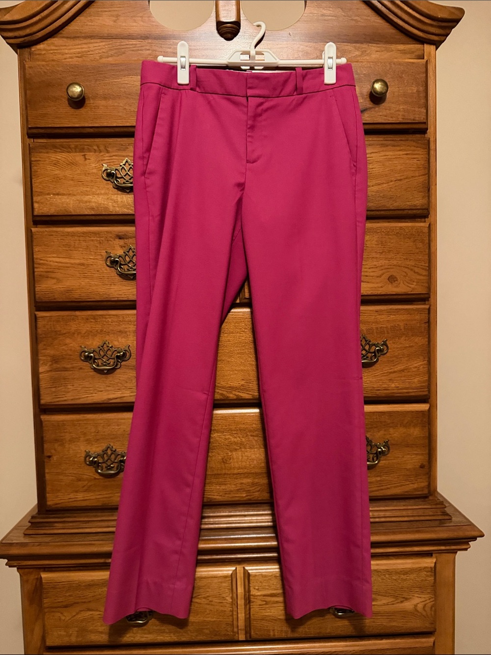 Banana Republic Straight-Leg Dress Pants in Magenta